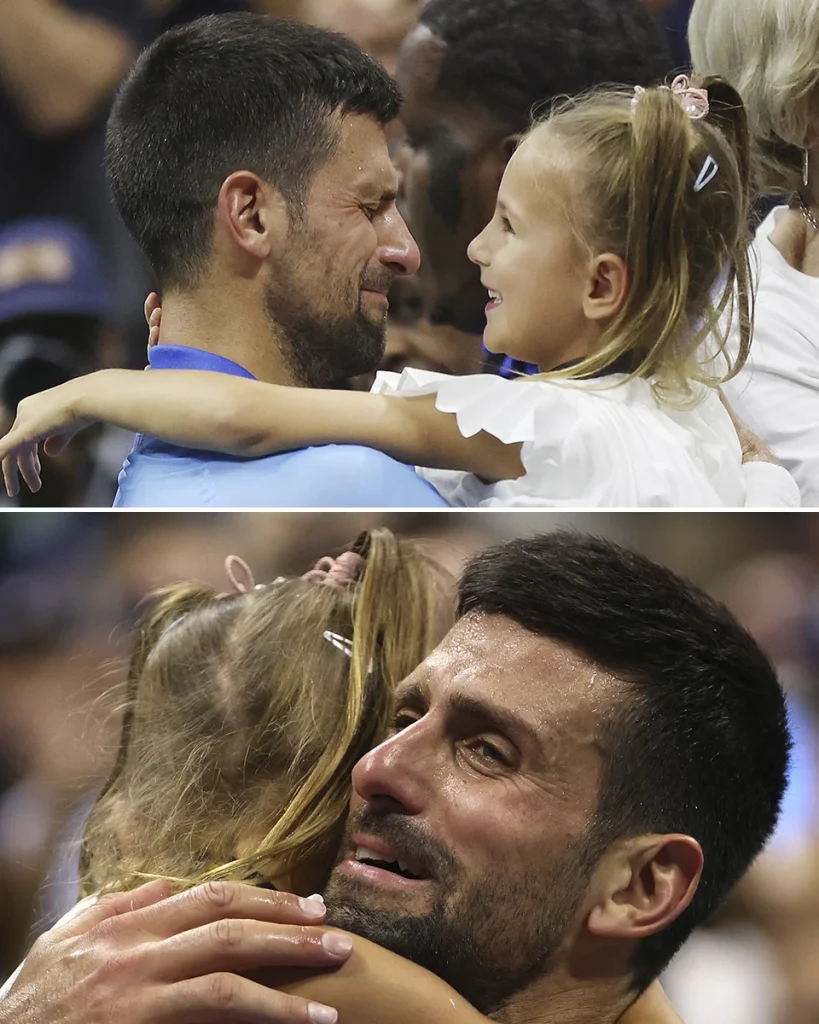 Novak Djokovic celebrated his victory with daughter
