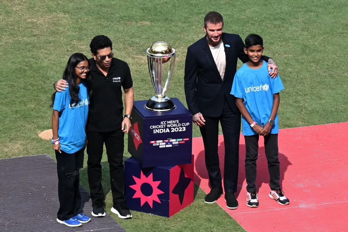 David Beckham with a tour to the Cricket World Cup 2023