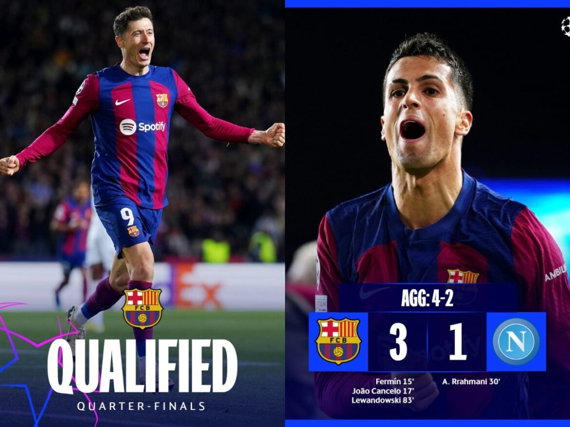 Barcelona beat Napoli to qualify for Champions League quarter-final