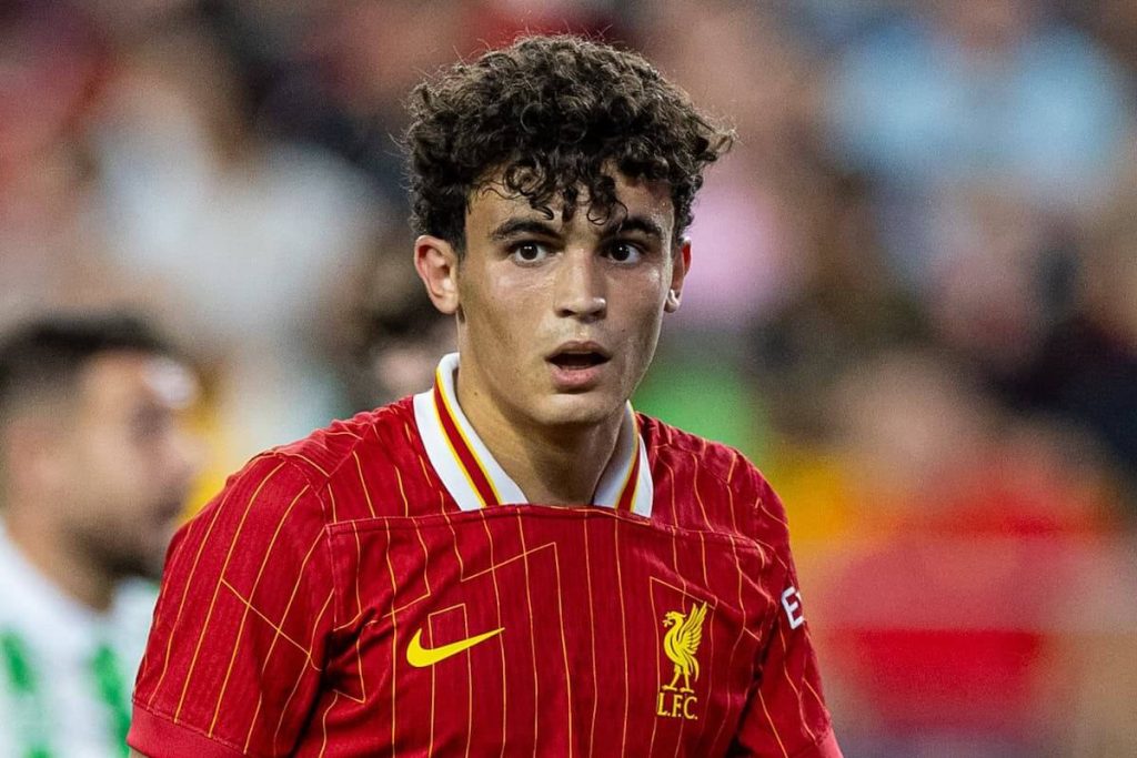 Stefan Bajcetic, in red shirt, gets Barcelona loan offer