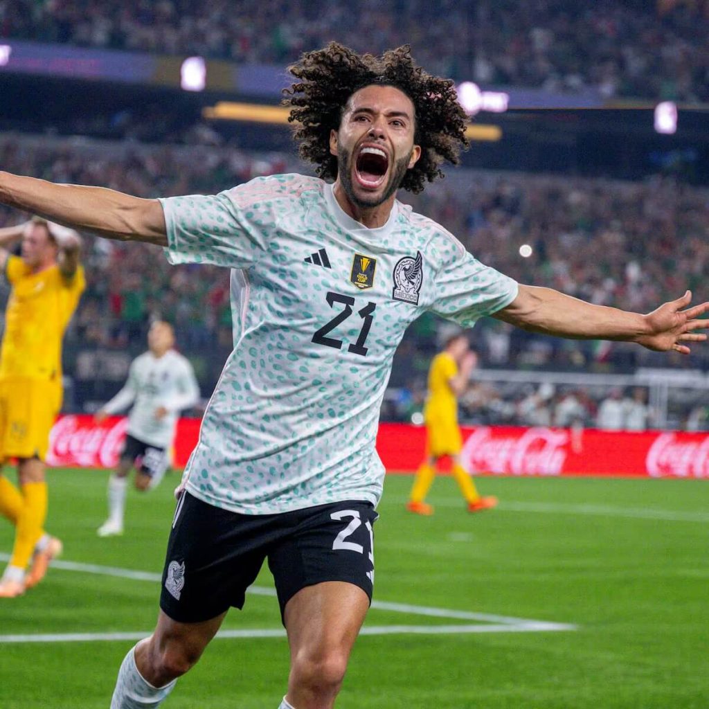 Cesar Huerta, wearing jersey No.21, extends his arms to the crowd during a match. Huerta shared a failed move for him to transfer to Liverpool