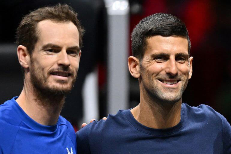 Andy Murray (left) and Nivak Djokovic (rigt) pose in one of the tournaments they competed in file photo. The Djokovic-Murray partnership shakes tennis world