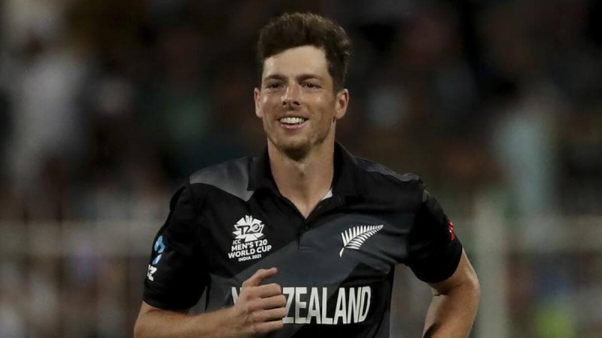 Mitchell Santner, middle, puts a smile to the crowd in a recent match in file photo. Santner to take on role as New Zealand white-ball captain