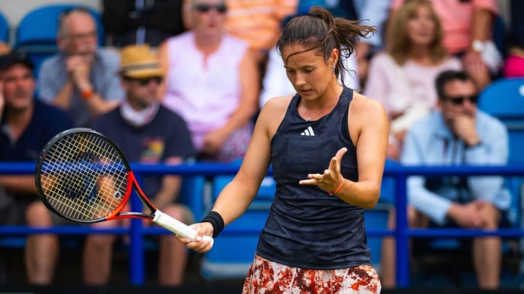 Russian Daria Kasatkina reacts in her recent match at the Abu Dhabi Open. Abu Dhabi organizers say sorry for Spanish flag, Kasatkina pairing