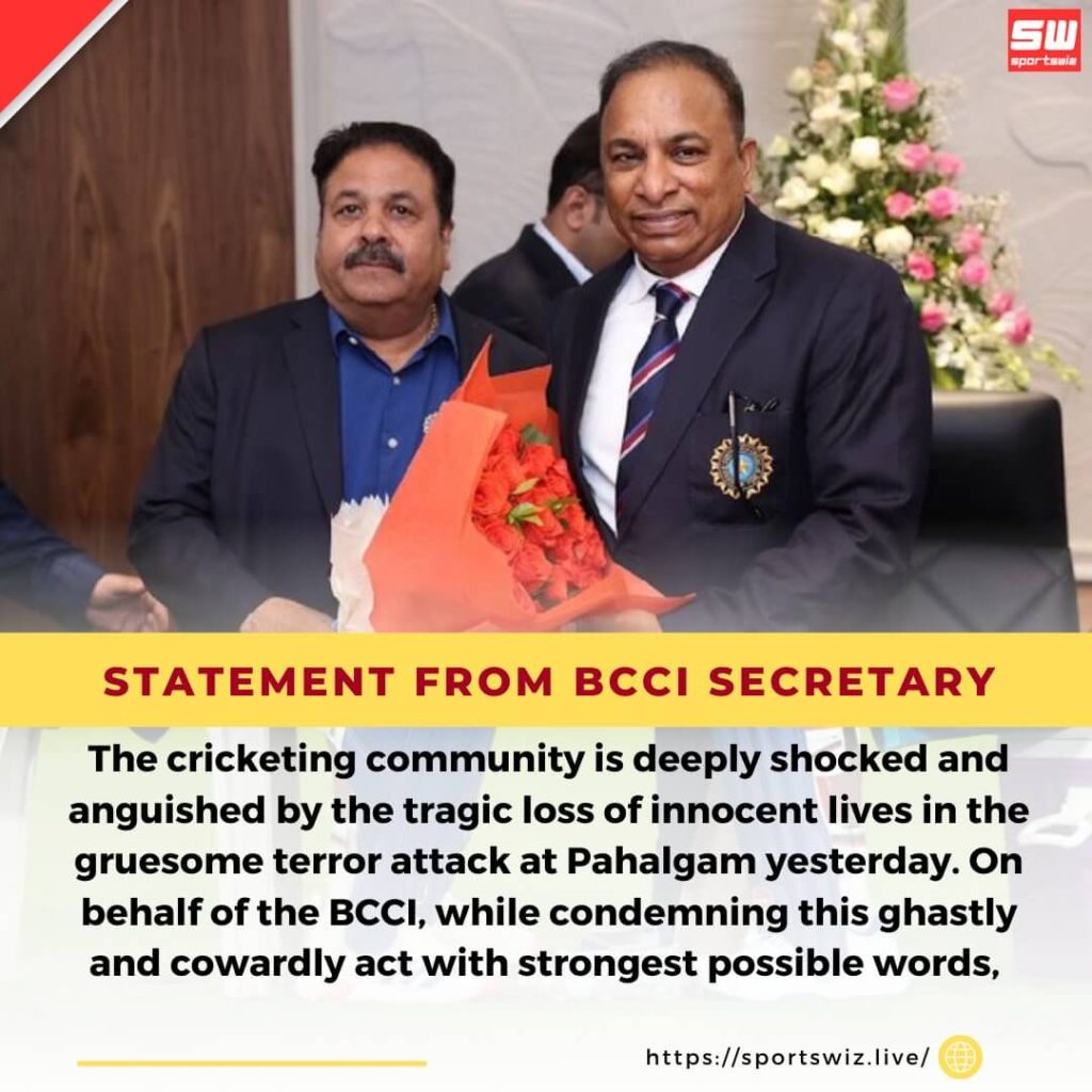 An image of BCCI secretary Dejavit Saikia and his statement condemning the Pahalgam terror attacks was featured in photo. BCCI slams Pakistan in aftermath of Pahalgam terror attack