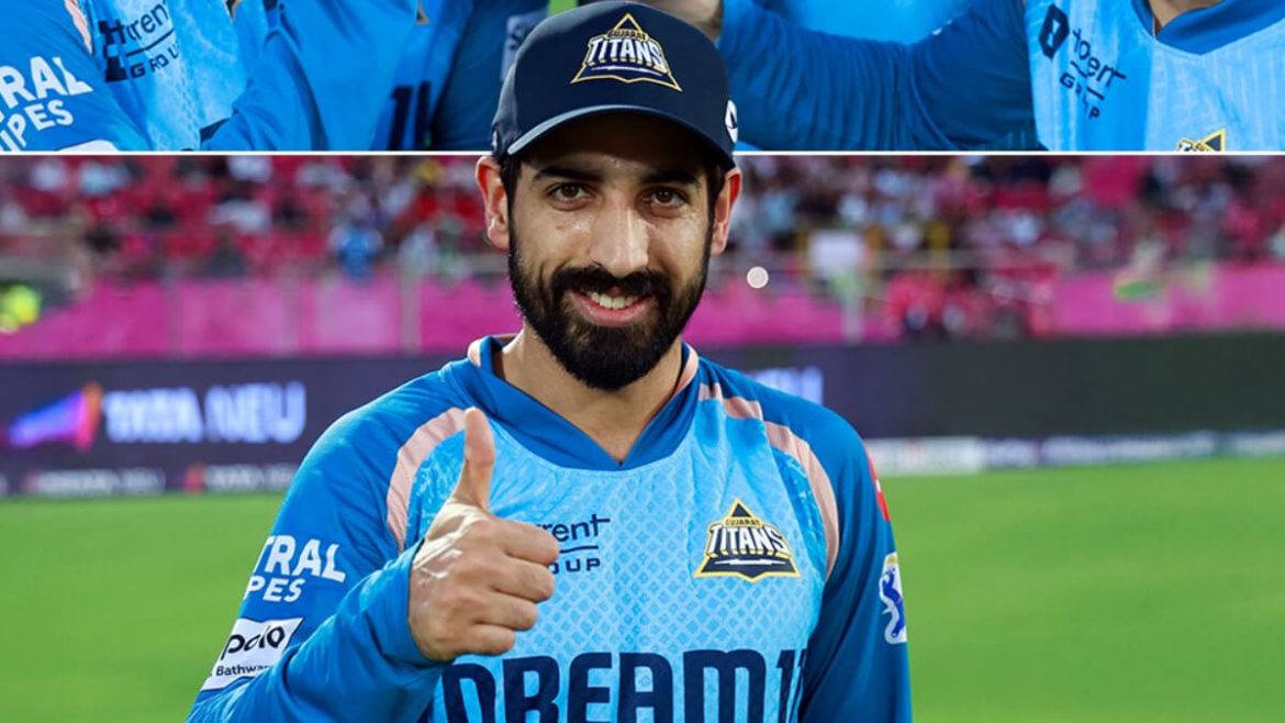 Karim Janat makes the thumbs up sign as he prepares to play for Gujarat Titans (GT) in the Indian Premier League 2025. Karim Janat becomes 10th Afghan player to make IPL debut