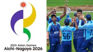 The 2026 Japan Asian Games logo (left) is featured along with cricket players (right) in file photo. Cricket gets nod for Japan 2026 Asian Games