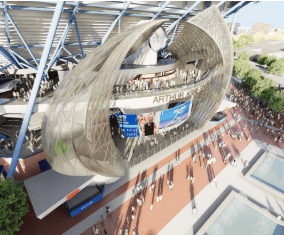 A front view of a fully packed Arthur Ashe Stadium in New York is shown in file photo. US Open venue to get overhaul under USD800 million project