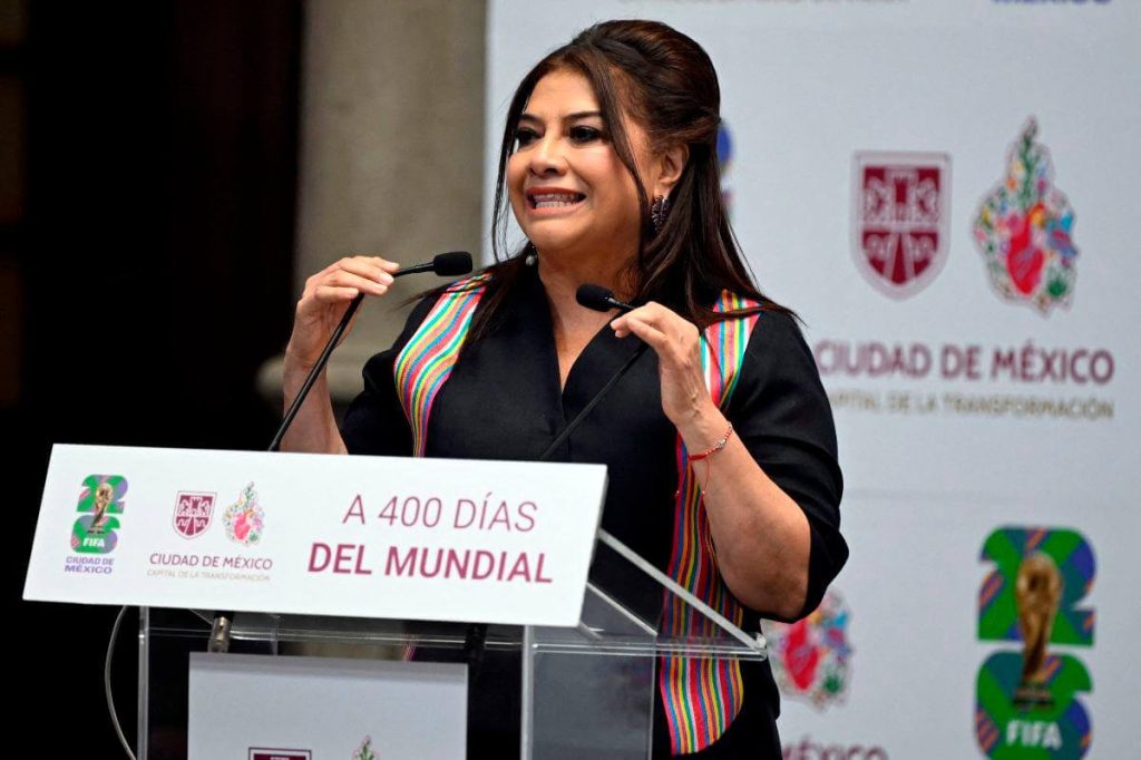 Mexico City Mayor Clara Brugada fields questions at a news conference in file photo. Mexico City braces for 5 million visitors for 2026 FIFA World Cup