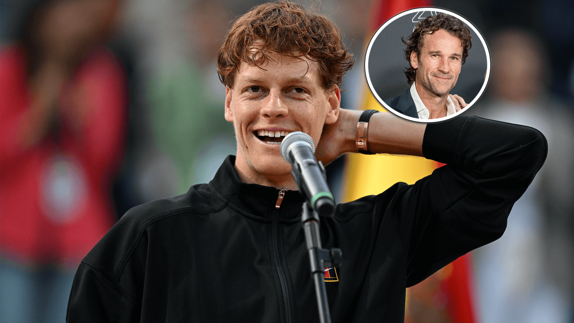 Italy's Jannik Sinner (left) speaks at a news conference while retired Spanish tennis great and coach Carlos Moya (inset) is featured in file photo. Sinner to tap Carlos Moya as new coach in 2026: report