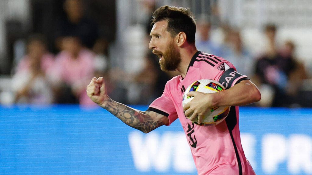 Argentinian football legend Lionel Messi pumps his fist at an Inter Miami match in file photo. Club World Cup to serve as appetizer before FIFA World Cup 2026
