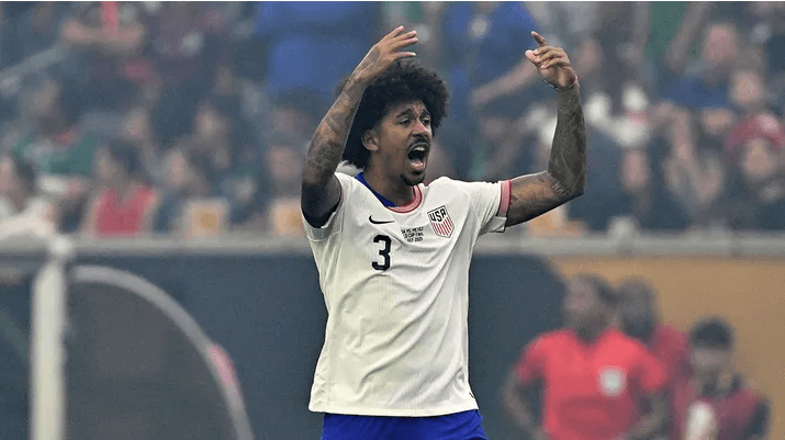 USMNT center back Chris Richareds lets out a roar with his hands up after firing the match's first goal in the CONCACAF Gold Cup Final vs Mexico in Houston on Sunday. Mexico vs USA final has El Tri claim CONCACAF Gold Cup title