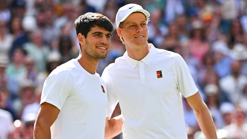 Italy's Jannik Sinner (right) and Spain's Carlos Alcaraz (left) retained the top twp places in the latest ATP rankings after playing in both the French Open and Wimbledon finals.Swiatek rises to No.3 in WTA rankings; Sinner, Alcaraz top men
