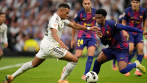 Our Real Madrid vs Barcelona highlights saw Kylian Mbappe (left) and Madrid pull off a 2-1 victory.