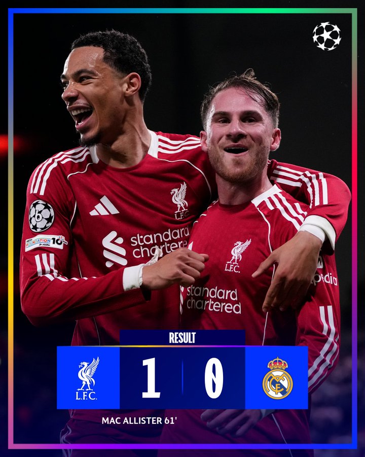 Real Madrid beaten by Liverpool